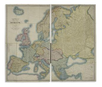 (EUROPE.) Cruchley, George Frederick. Cruchleys New Map of Europe, Exhibiting its Natural and Political Divisions.